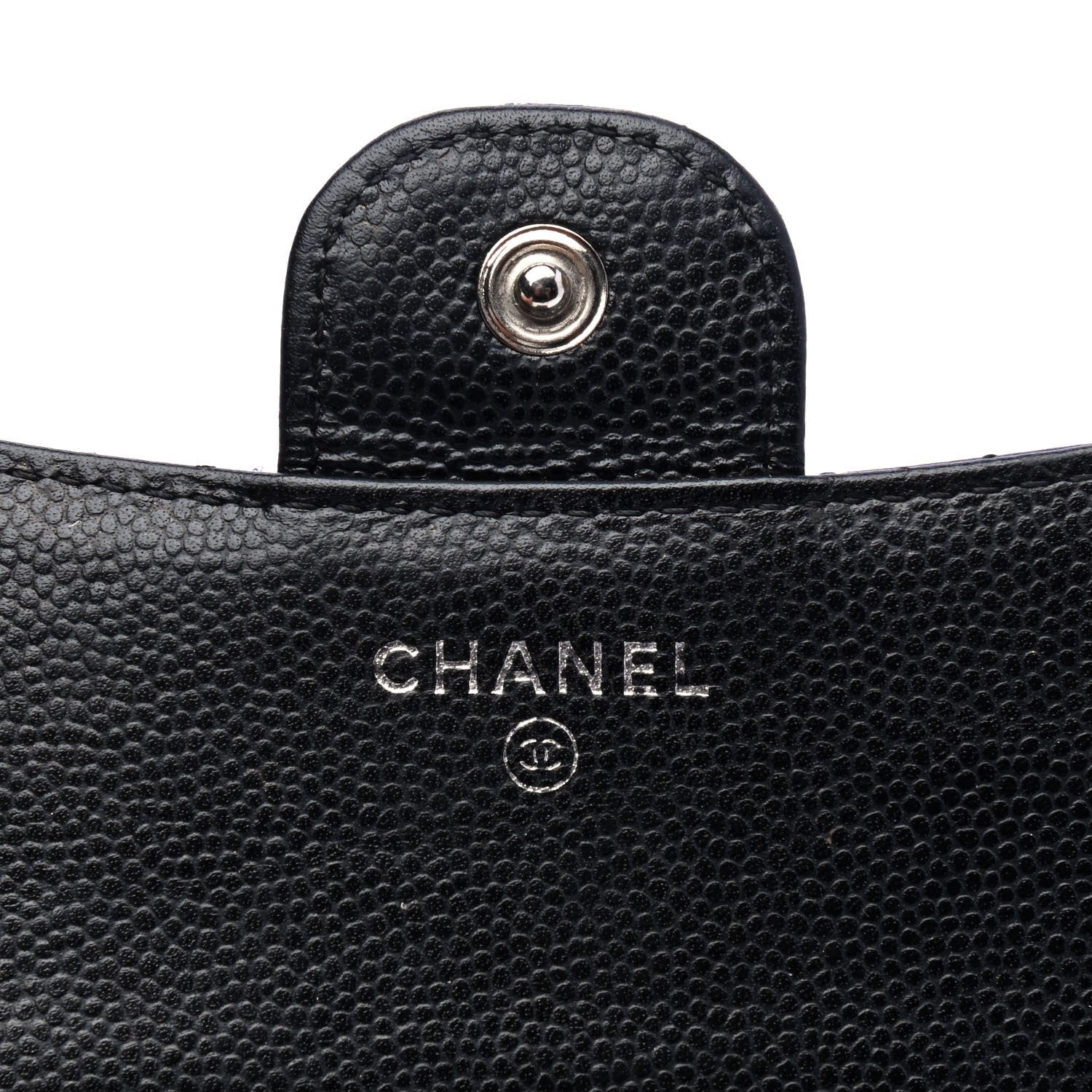 Chanel Caviar Chevron Quilted Compact Flap Wallet Black 4 of 6