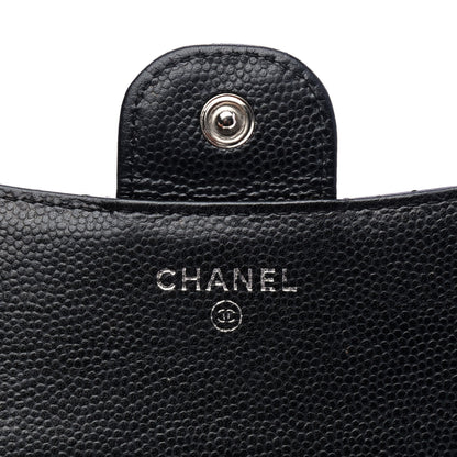 Chanel Caviar Chevron Quilted Compact Flap Wallet Black 4 of 6