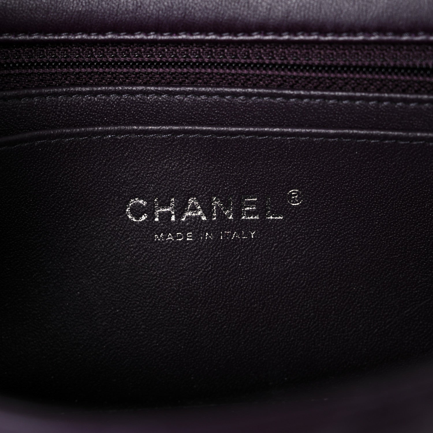 Chanel Lambskin Quilted Mini Rectangular Flap Dark Purple 6 of 13