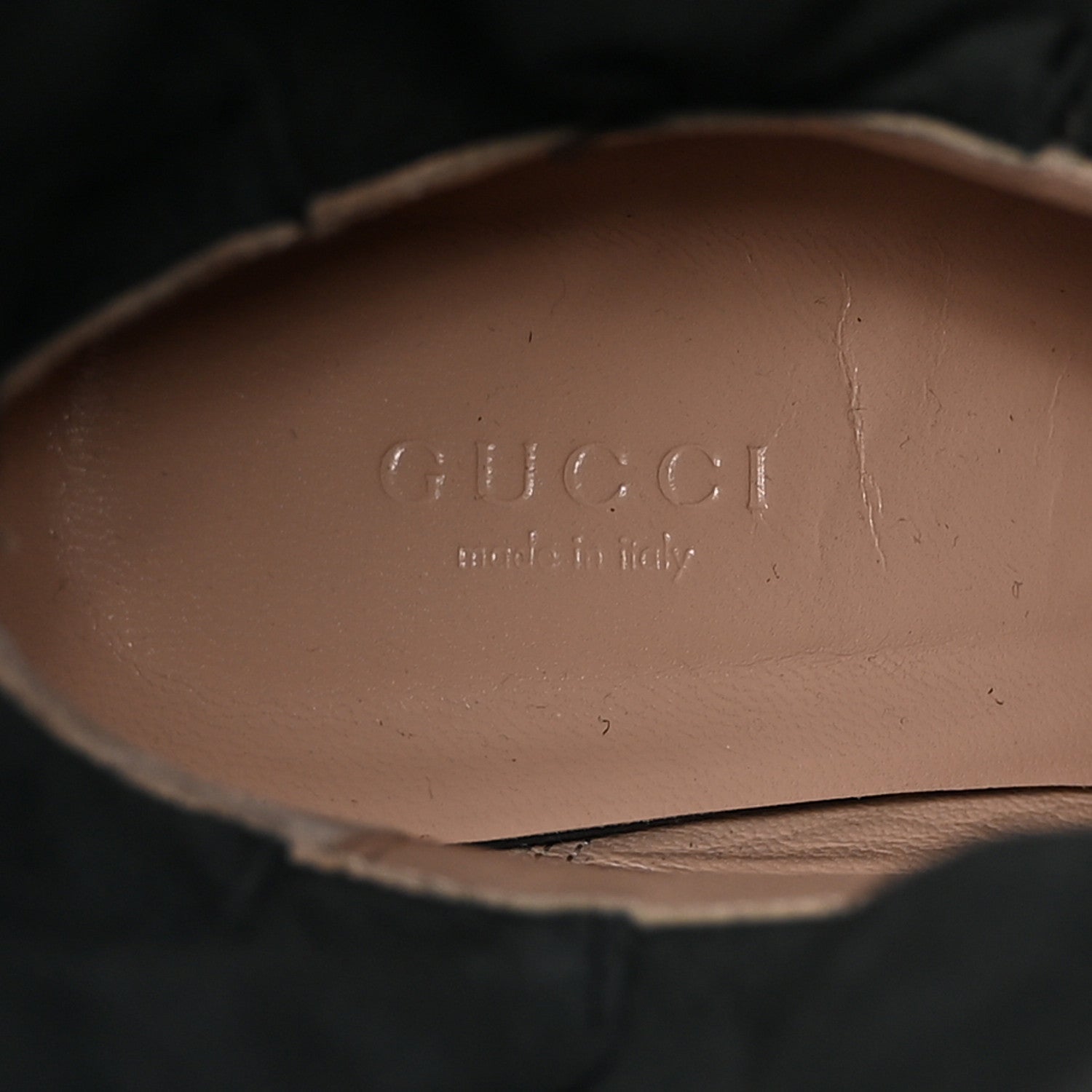 Gucci Deauville Calfskin Cinched Knee High Boots 38 Black 6 of 8