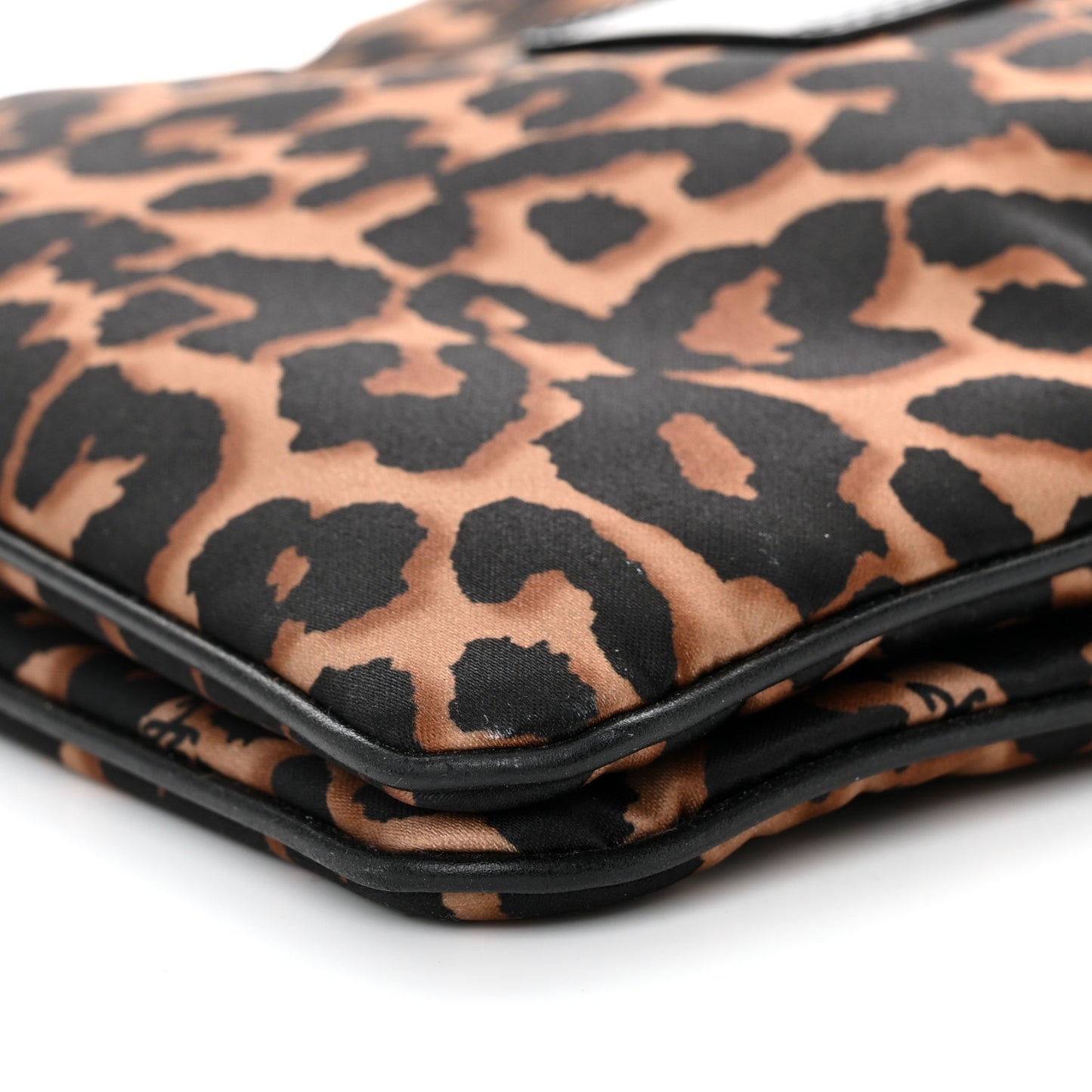 Nylon Leopard Print Candice Crossbody Black