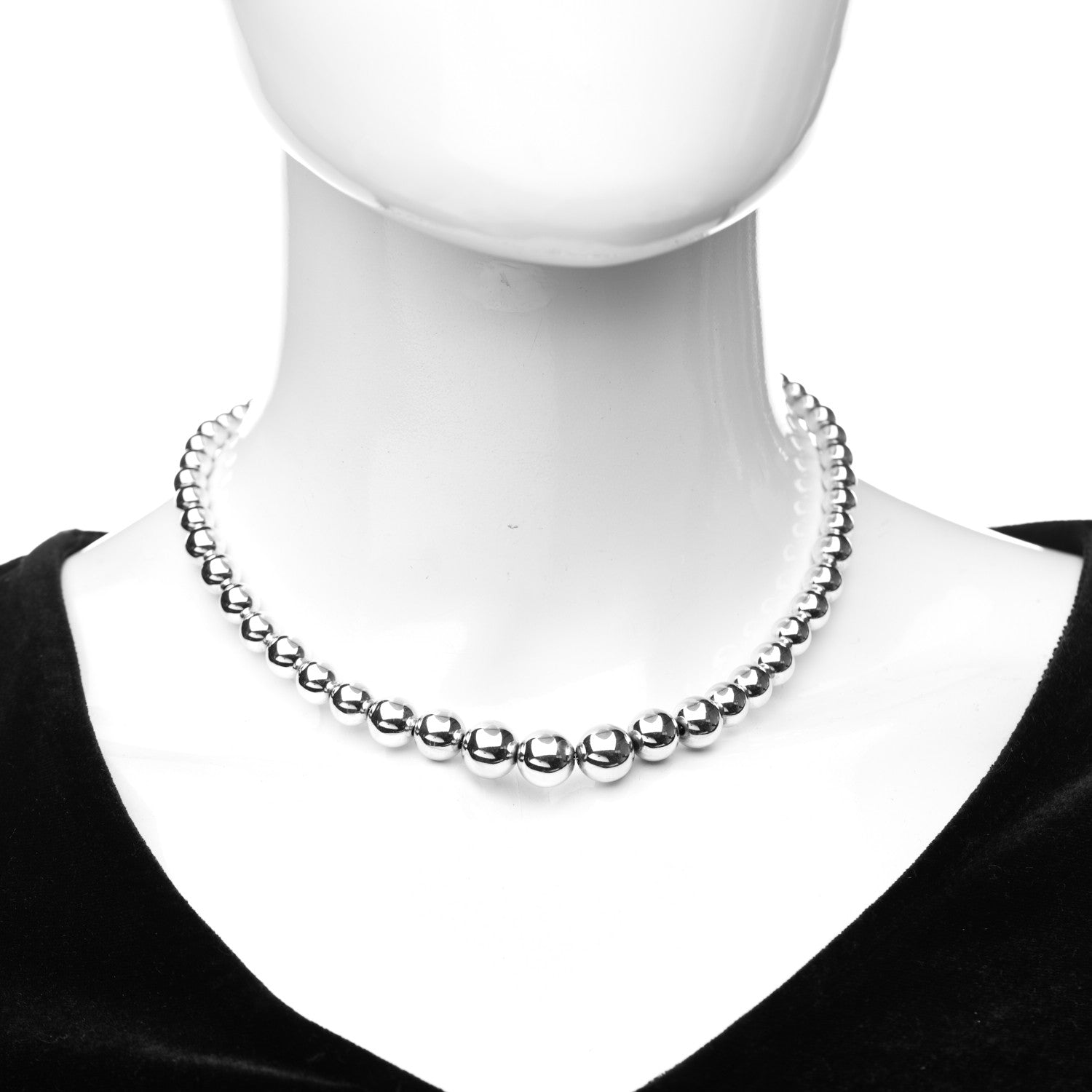 Tiffany Sterling Silver HardWear Graduated Ball Necklace 2 of 5