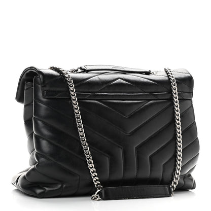 Saint Laurent Calfskin Y Quilted Monogram Medium Loulou Chain Satchel Black 3 of 14