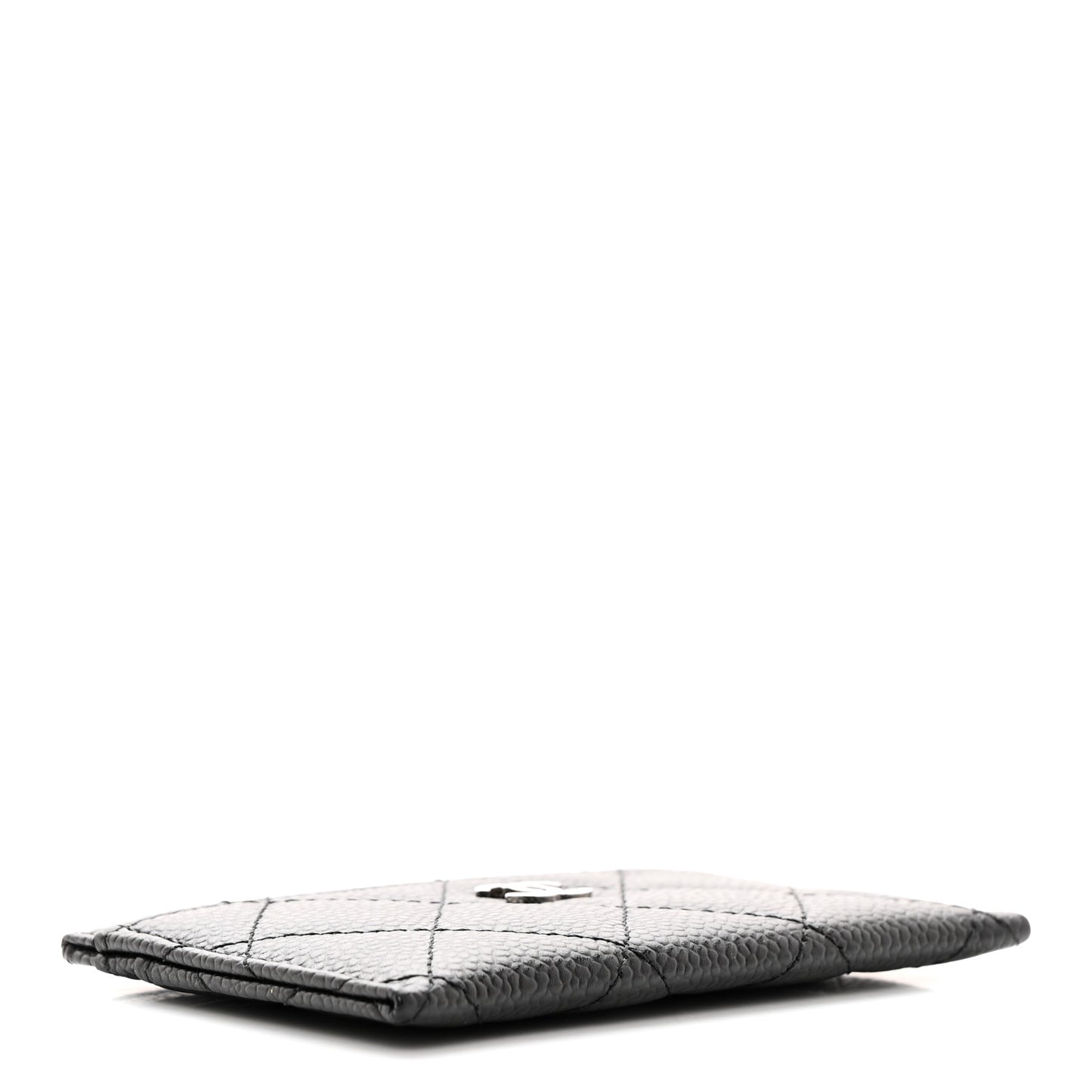 Caviar Quilted Card Holder Black
