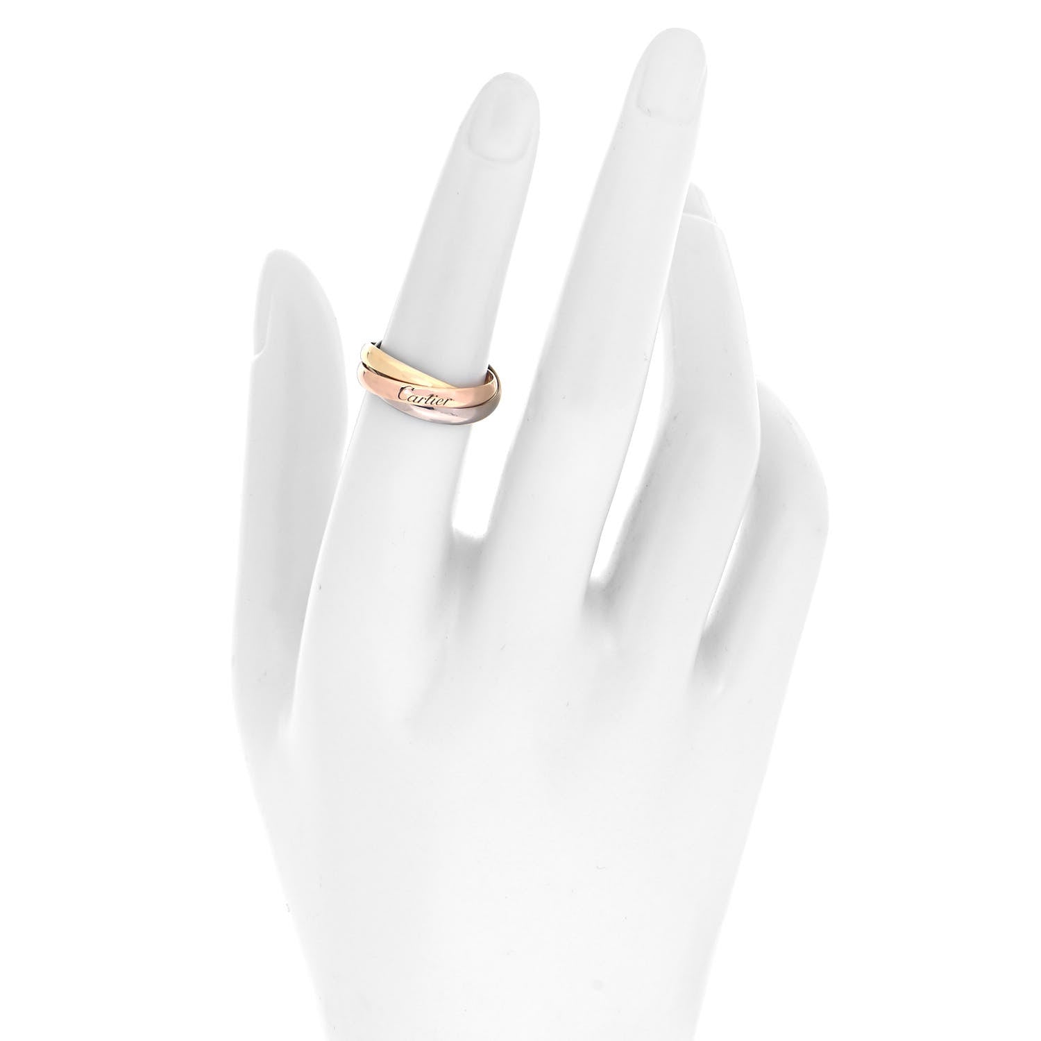 Cartier 18K Pink Yellow White Gold Classic Trinity Ring 51 5.75 4 of 10