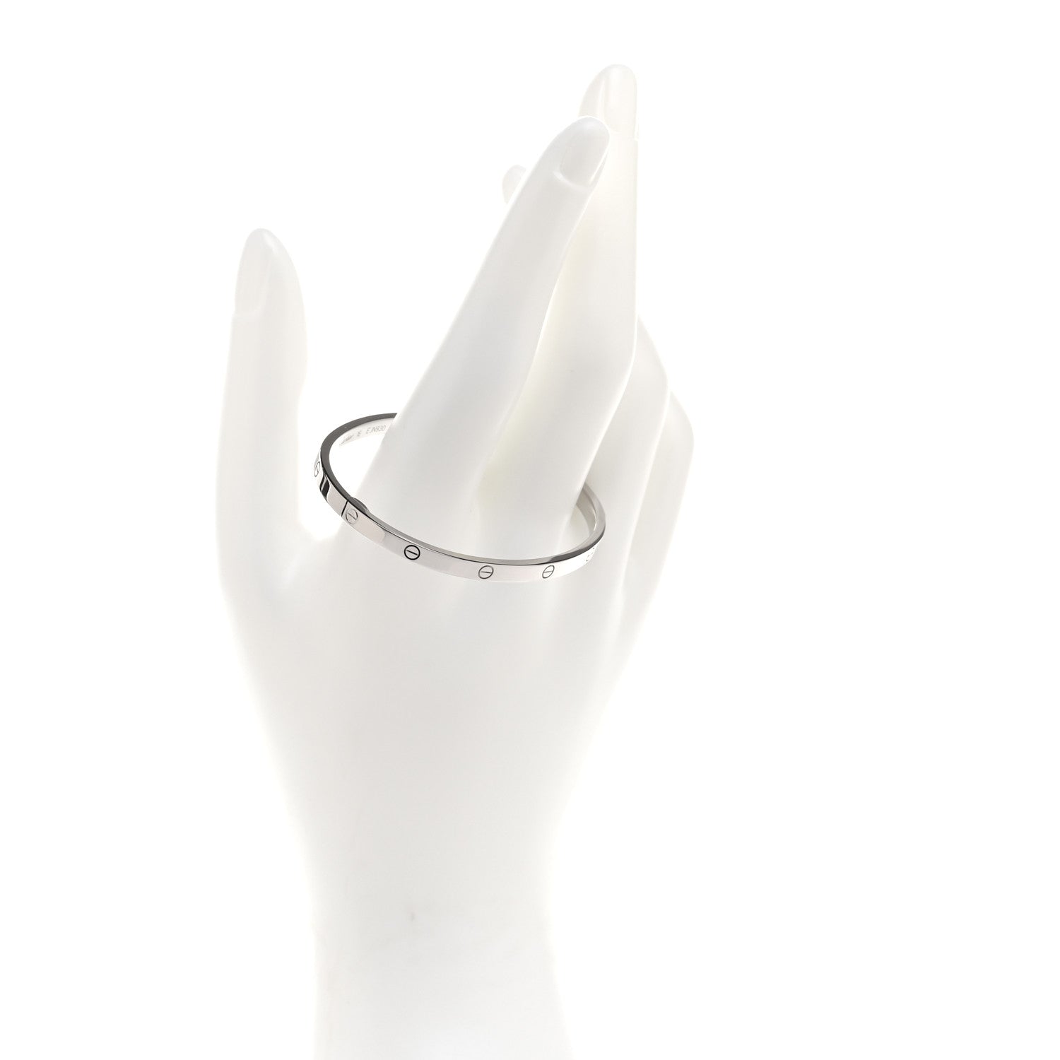 Cartier 18K White Gold Small LOVE Bracelet 16 2 of 6