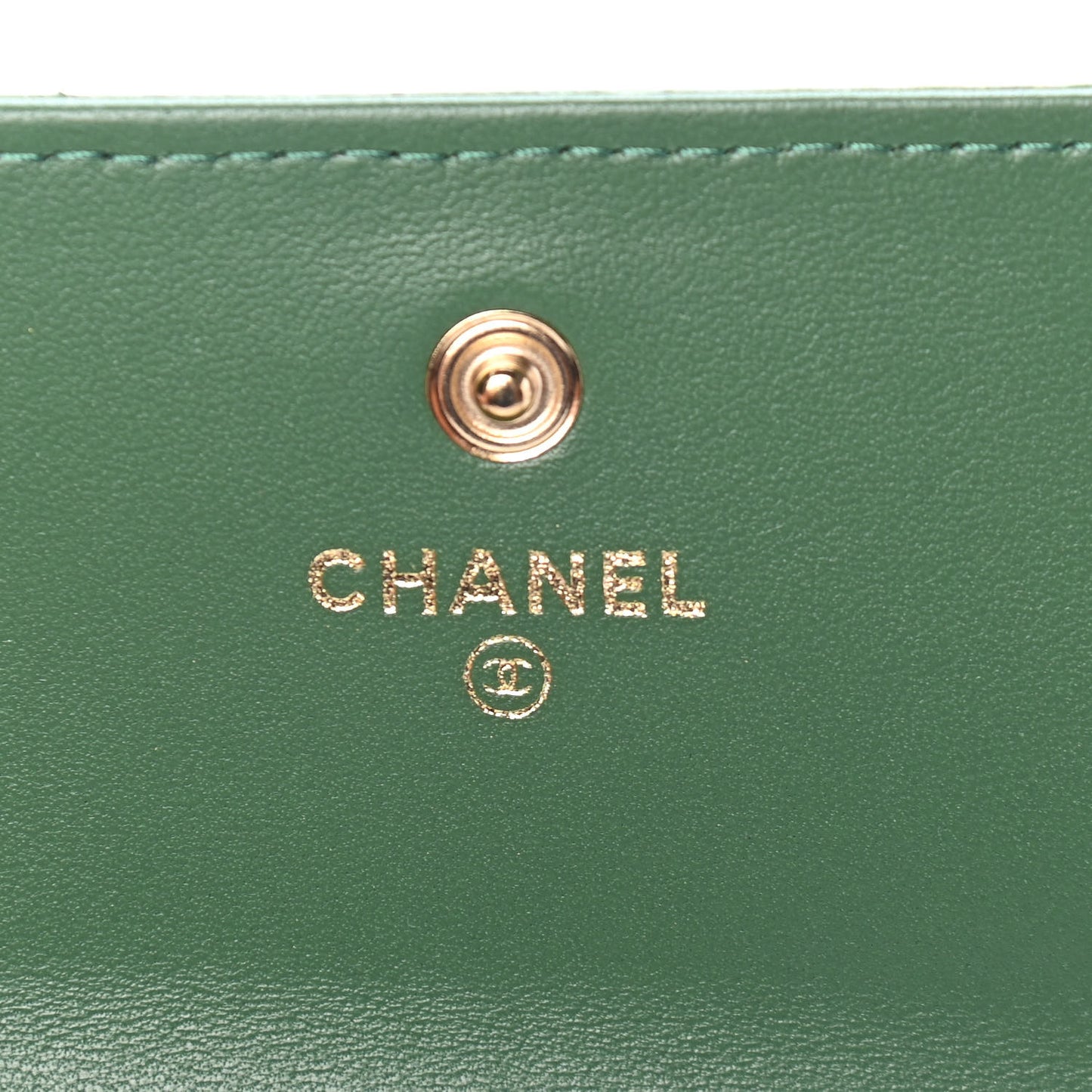 Snakeskin CC Long Flap Wallet Vert Fonce