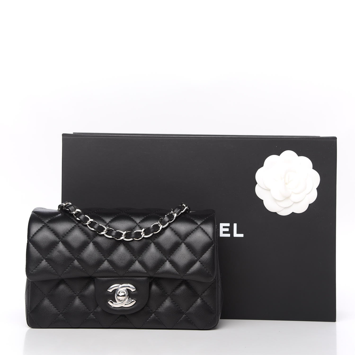 Chanel Lambskin Quilted Mini Rectangular Flap Black 12 of 12