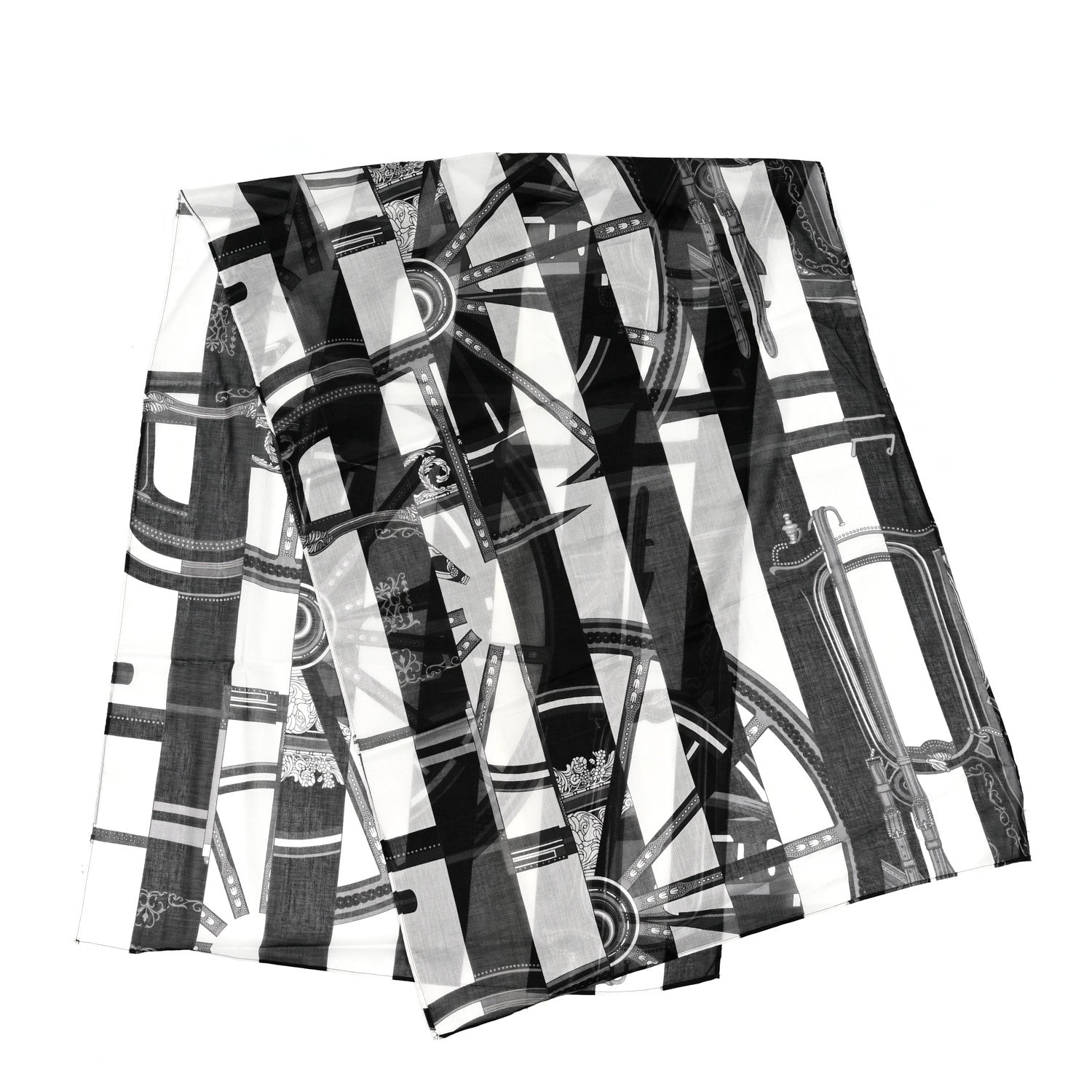 Hermes Cotton La Berline Bayadere Pareo Black 3 of 3