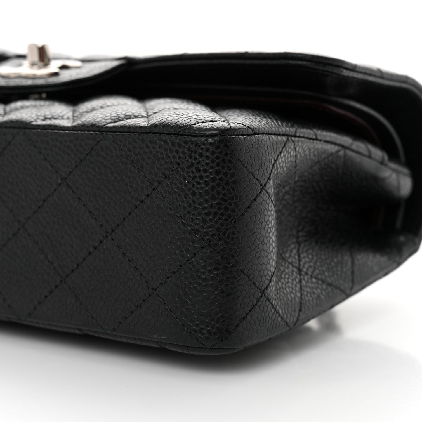 Caviar Quilted Small Double Flap Black