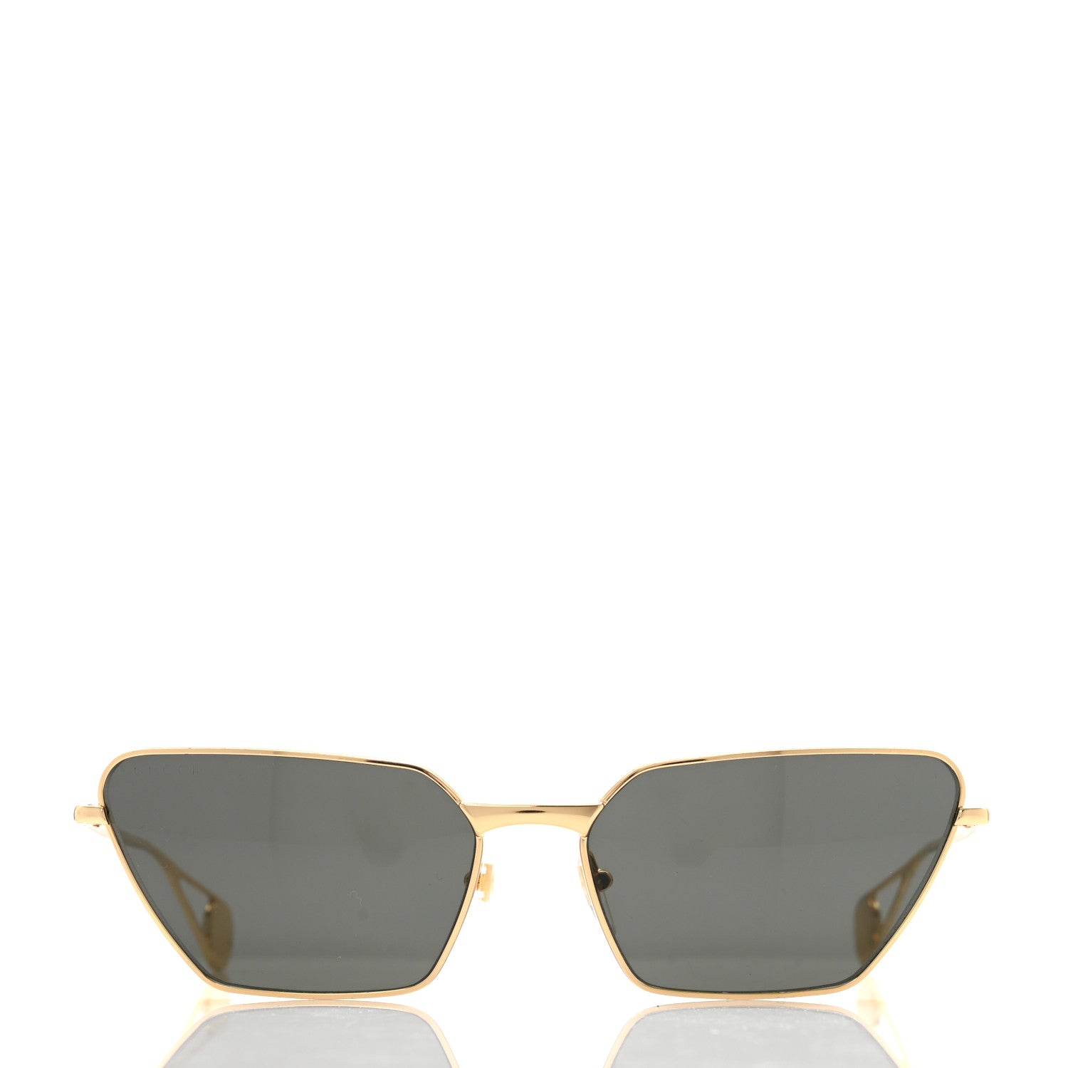 Gucci Rectangular Sunglasses GG0538S Gold Black 2 of 9