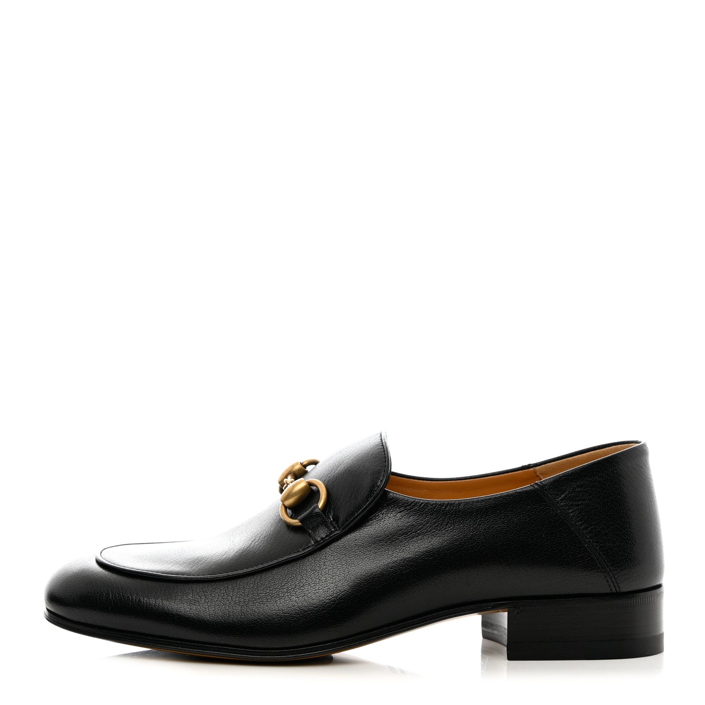 Goatskin Womens Horsebit Mid-Heel Loafers 38 Black