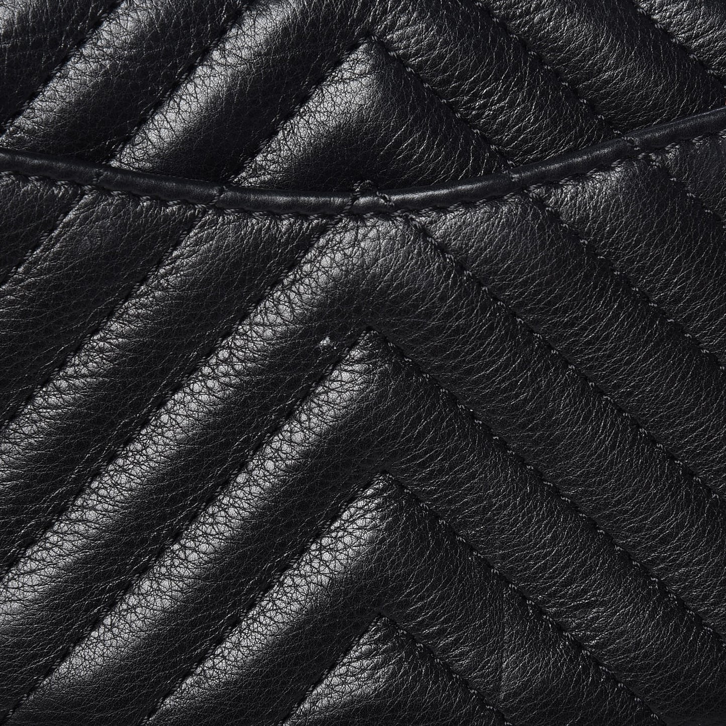 Calfskin Chevron Quilted Mini Rock The Corner Flap Black