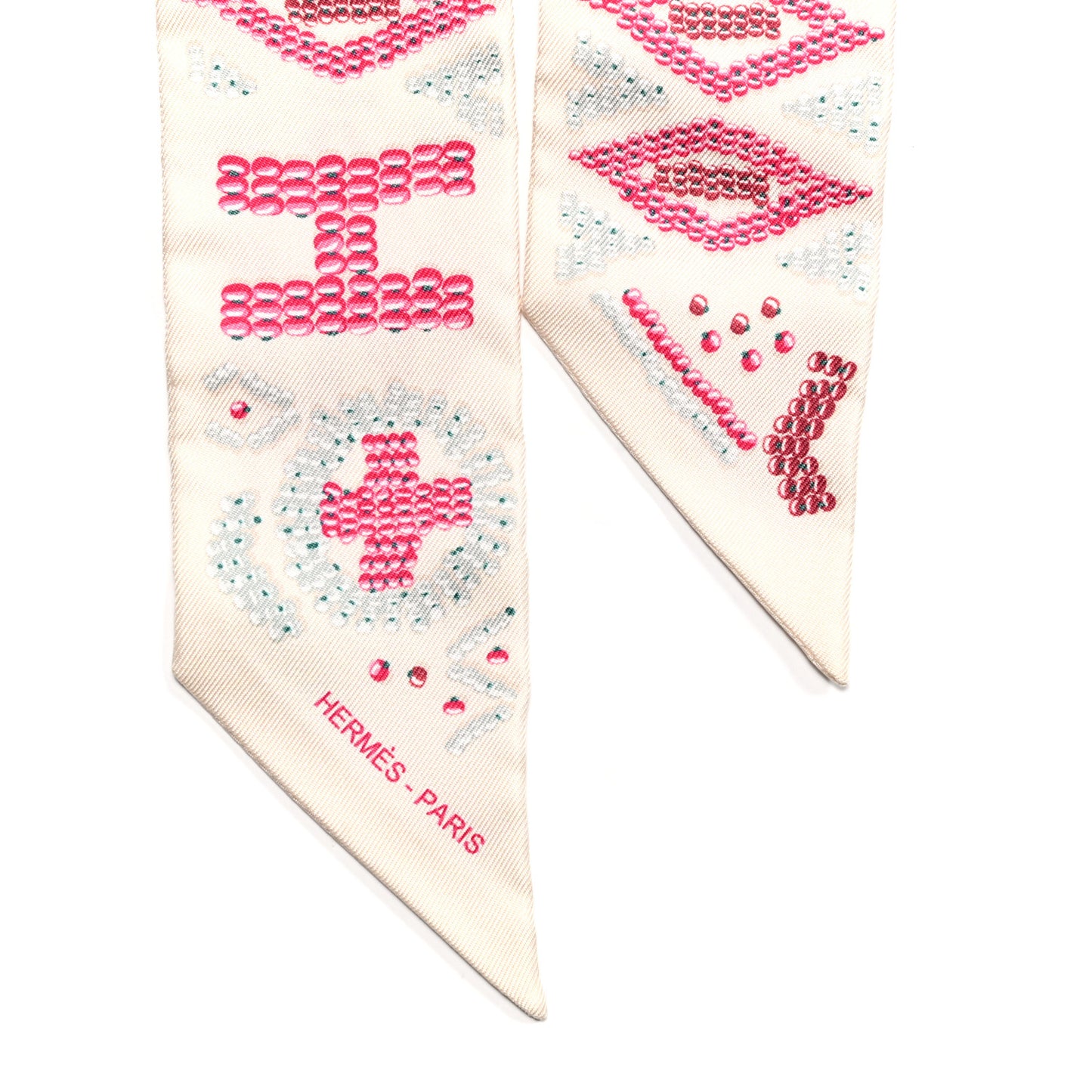 Silk Kelly En Perles Twilly Creme Framboise