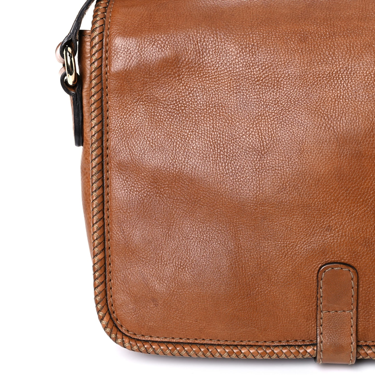 Grained Calfskin Medium Marrakech Flap Messenger Bag Brown