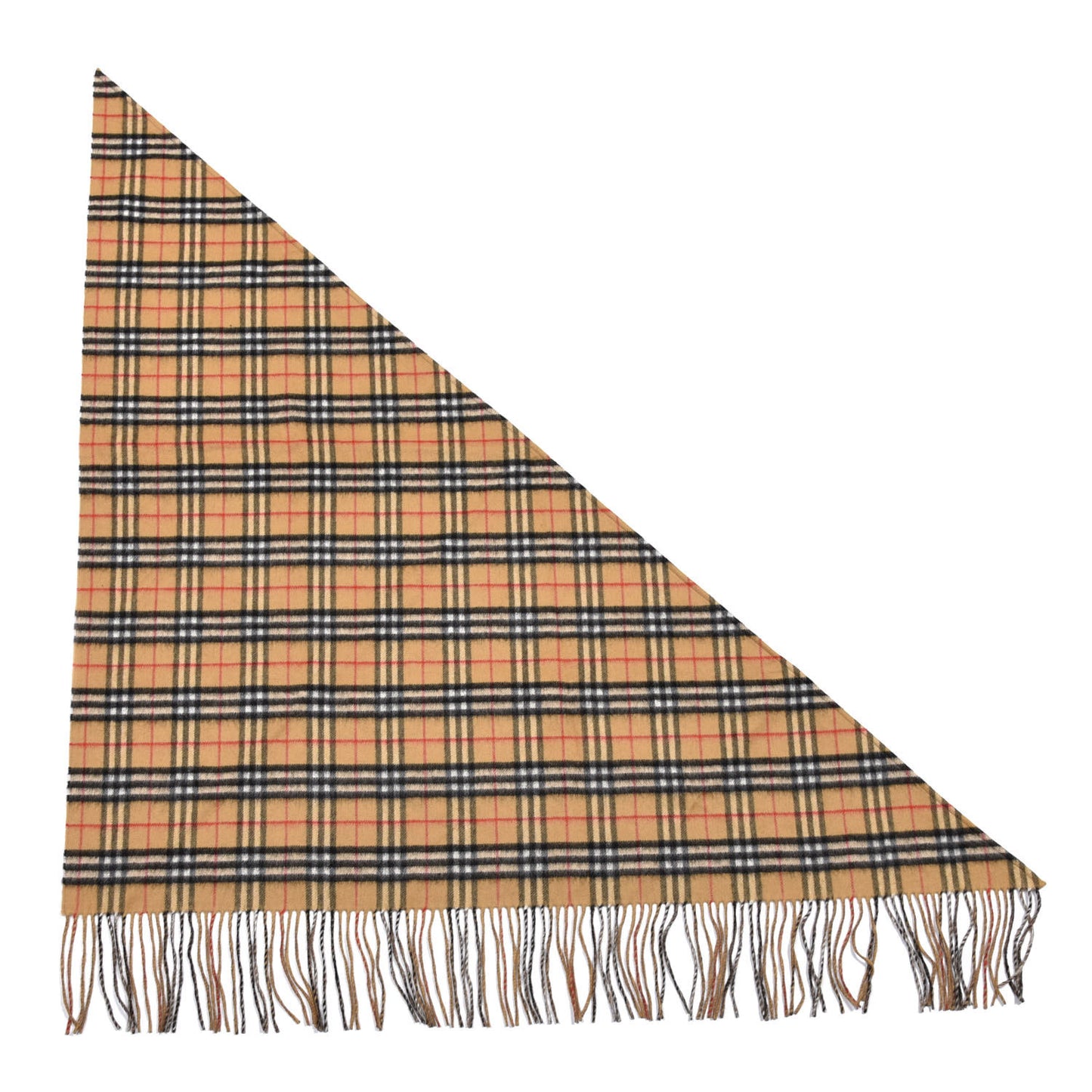 Cashmere House Check Fringe Cape Scarf Archive Beige
