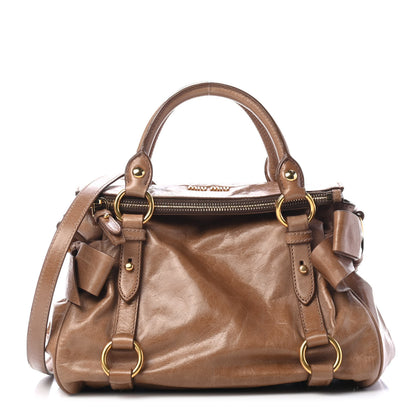 Miu Miu Vitello Lux Mini Bow Bag Cannella 1 of 4