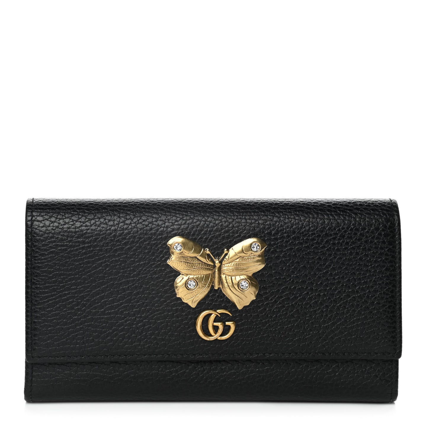 Gucci Calfskin Garden Continental Wallet Black 911285 – FASHIONPHILE