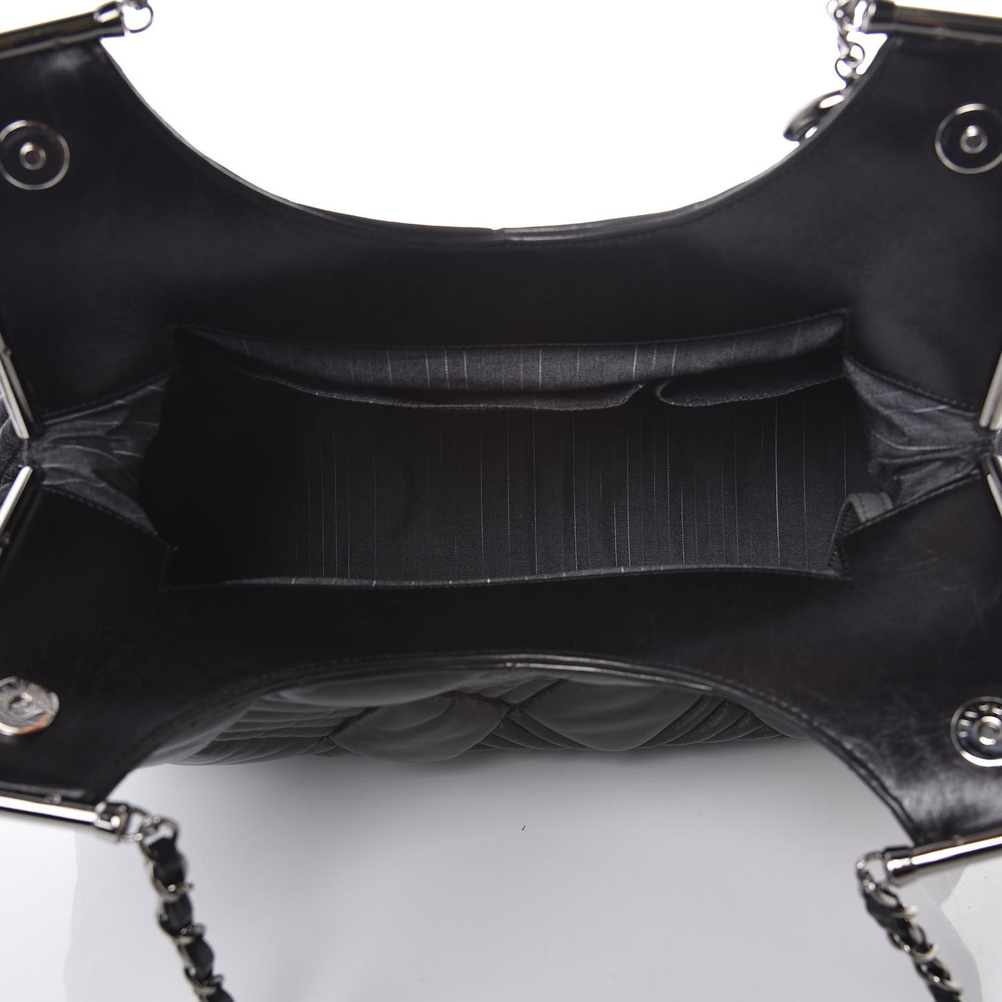 Lambskin Large In and Out Tote Black