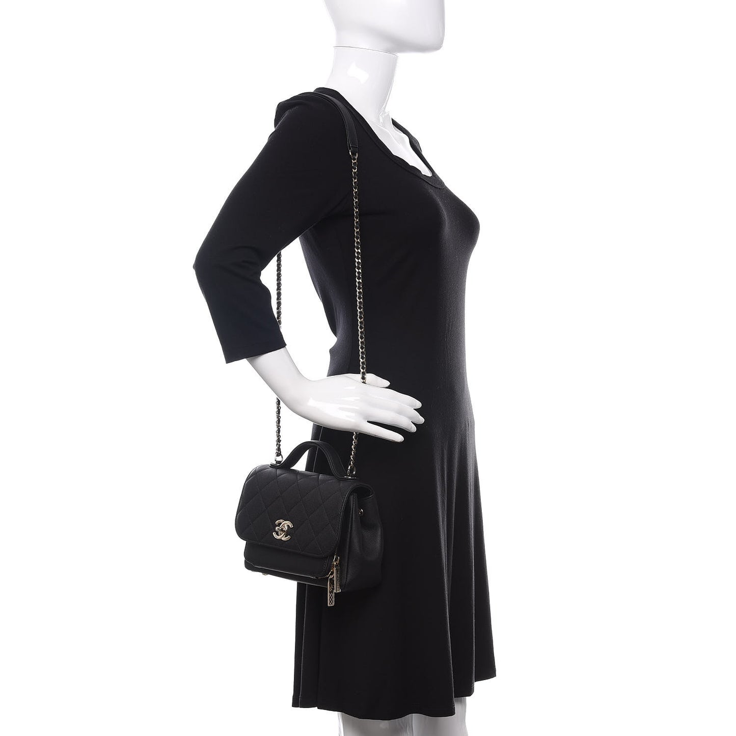 Caviar Quilted Small Business Affinity Flap Black