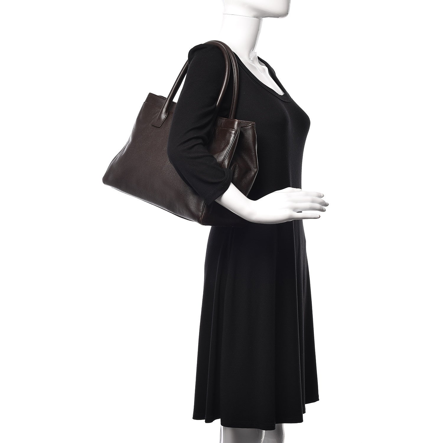 Chanel Calfskin Cerf Executive Shopper Tote Brown 2 of 13