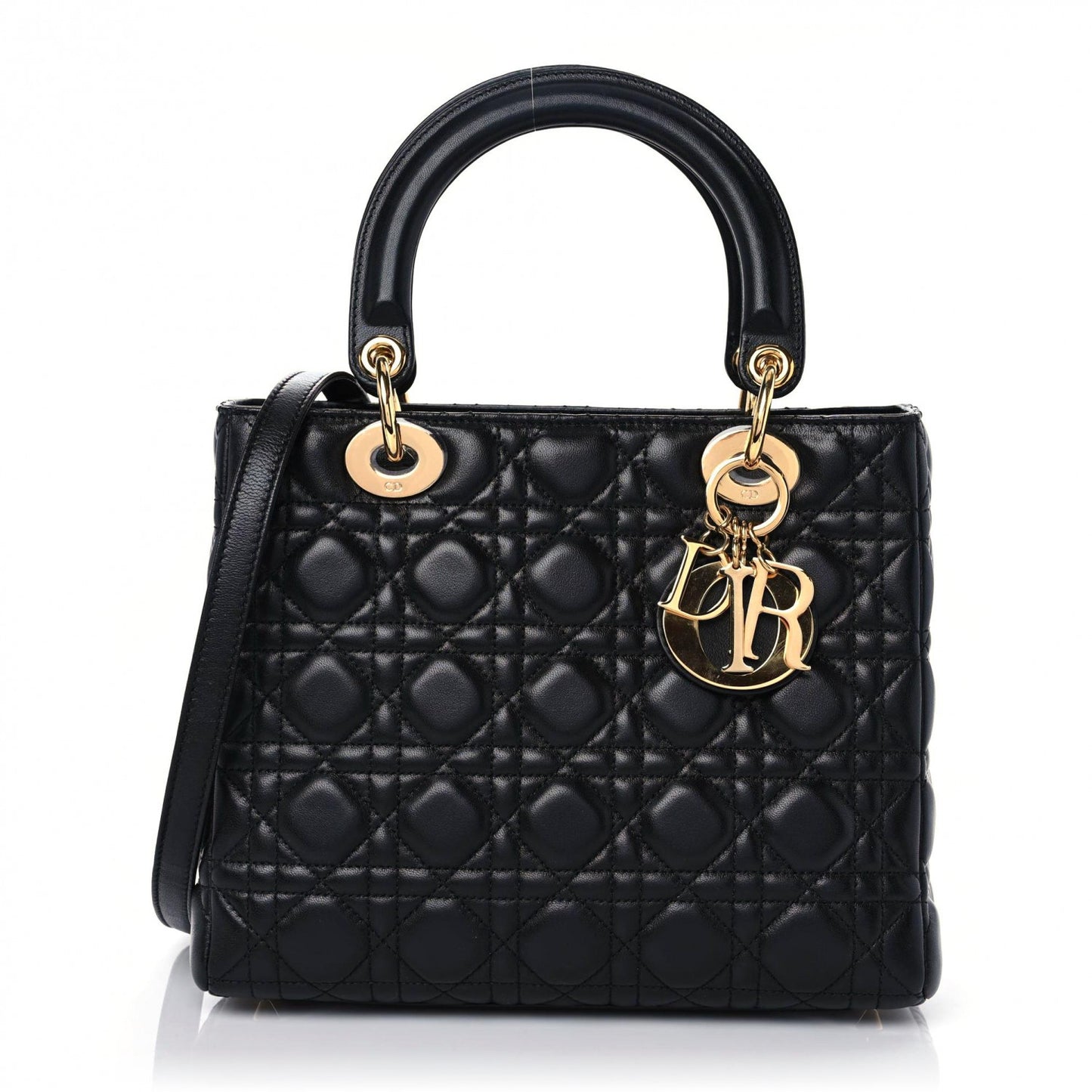Lambskin Cannage Medium Lady Dior Black