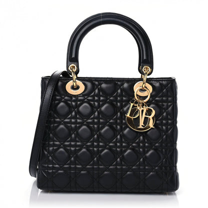 Christian Dior Lambskin Cannage Medium Lady Dior Black 1 of 15