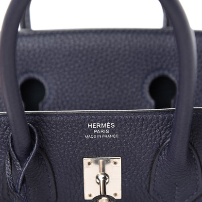 Hermes Togo Swift Officier Birkin 25 Bleu Nuit Vert Cypress 8 of 11