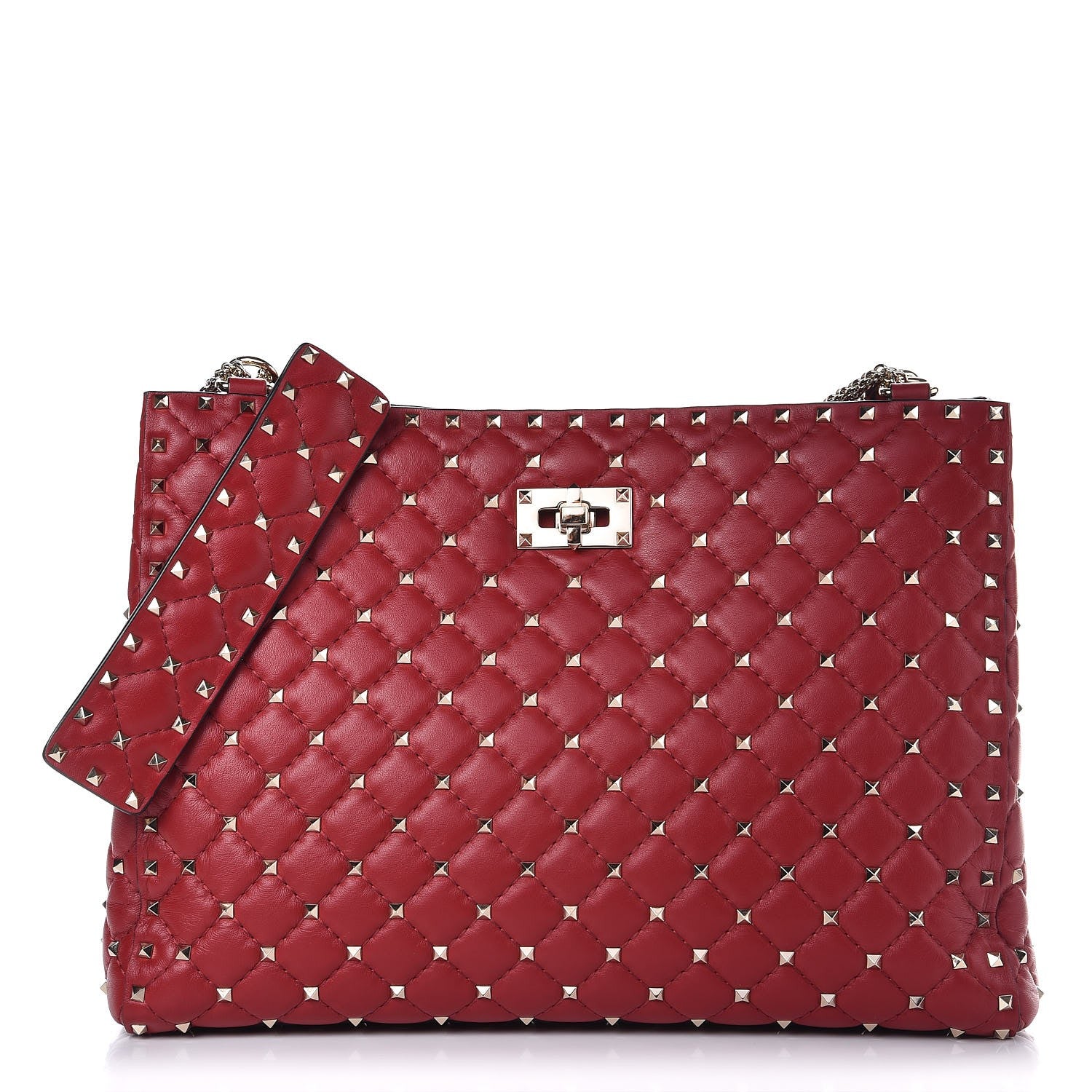 Valentino Garavani Nappa Rockstud Spike Shoulder Tote Rosso Valentino 1 of 6