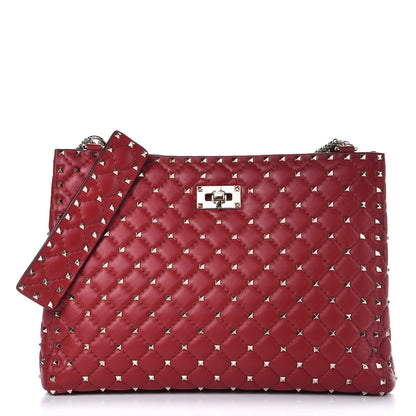 Valentino Garavani Nappa Rockstud Spike Shoulder Tote Rosso Valentino 1 of 6