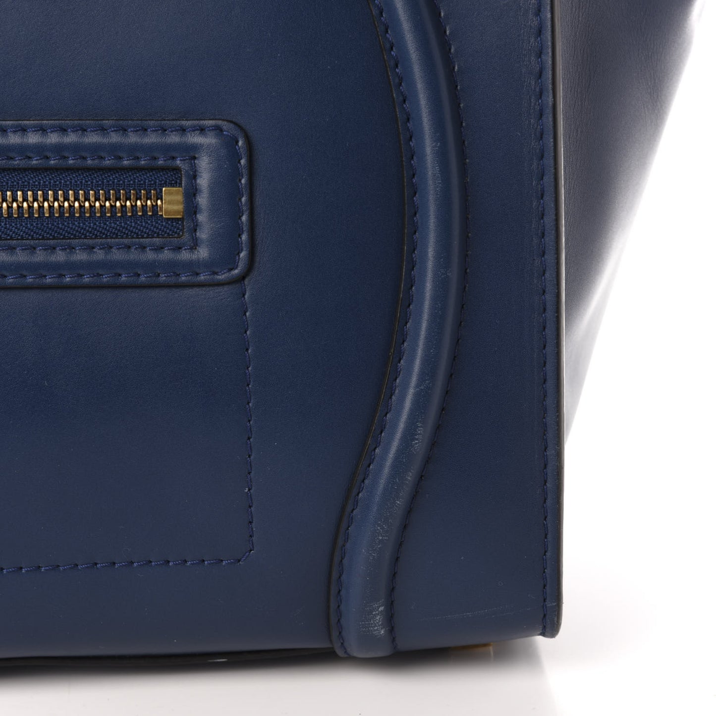 Smooth Calfskin Mini Bi-Color Luggage Ocean Blue