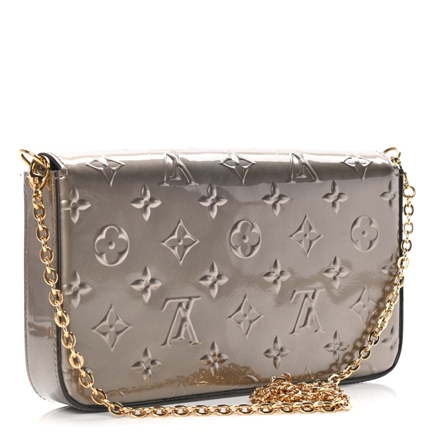 Vernis Felicie Pochette Chain Wallet Champagne Metallise