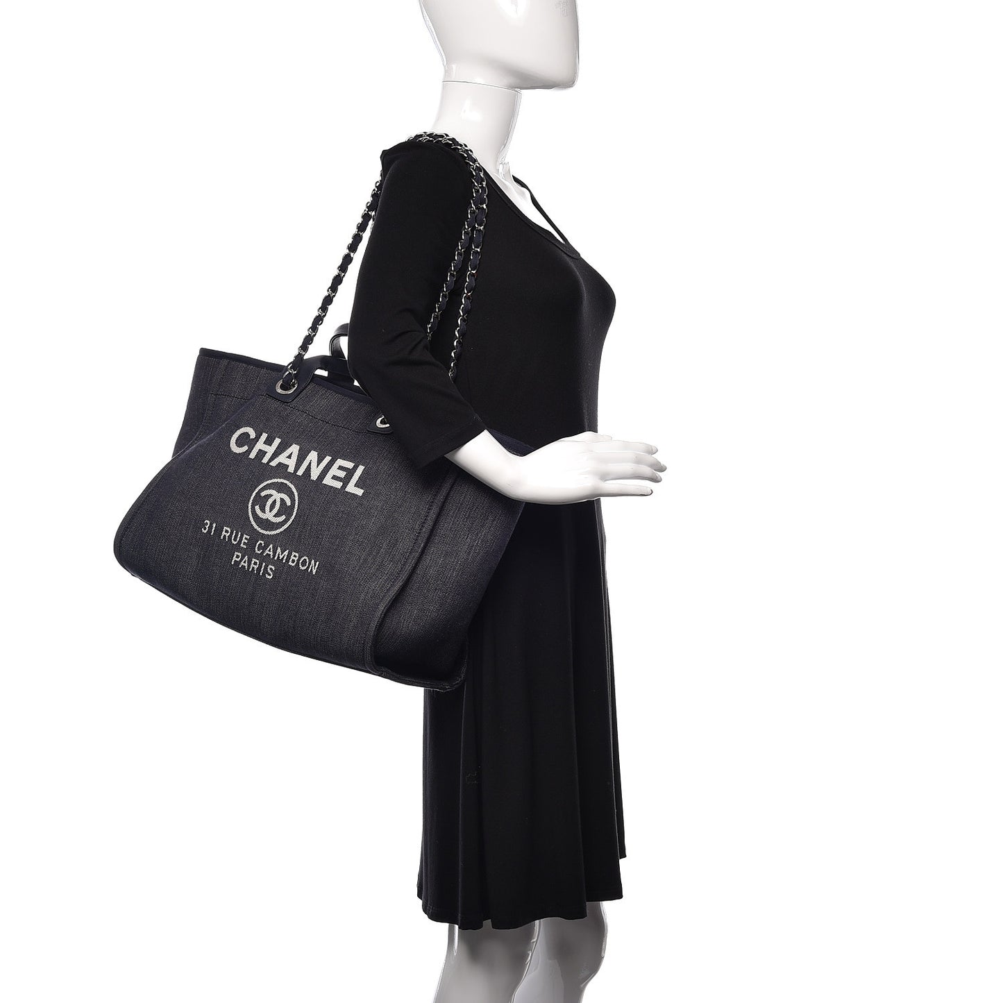 Denim Large Deauville Tote Dark Blue