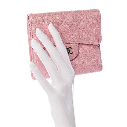 Chanel Iridescent Caviar Quilted Compact Flap Wallet Pink 2 of 7