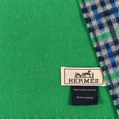 Hermes Cashmere H Ecossais Recto Verso Muffler 3 of 3