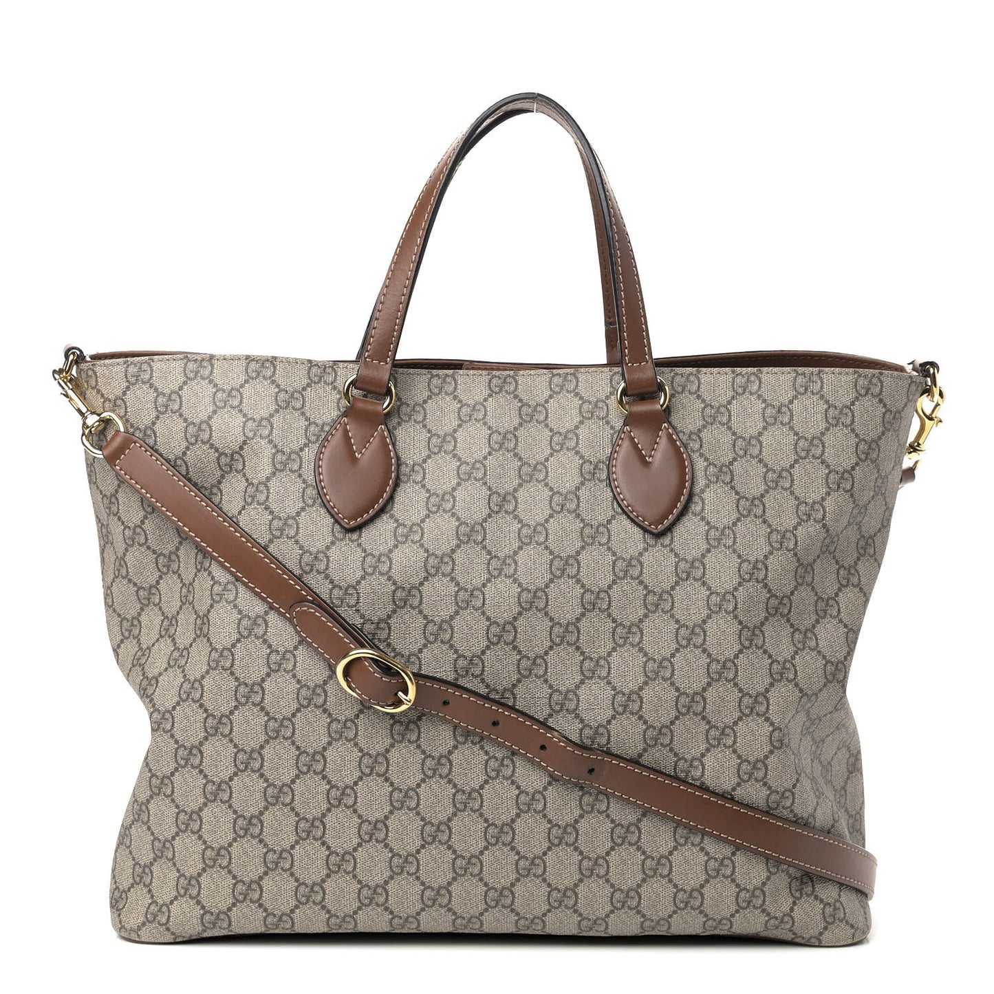Soft GG Supreme Monogram Medium Crossbody Tote Beige Cuir