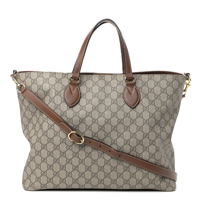 Gucci Soft GG Supreme Monogram Medium Crossbody Tote Beige Cuir 1 of 10