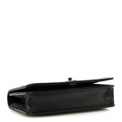 Chanel Lambskin Studded Wallet On Chain WOC Black 4 of 11