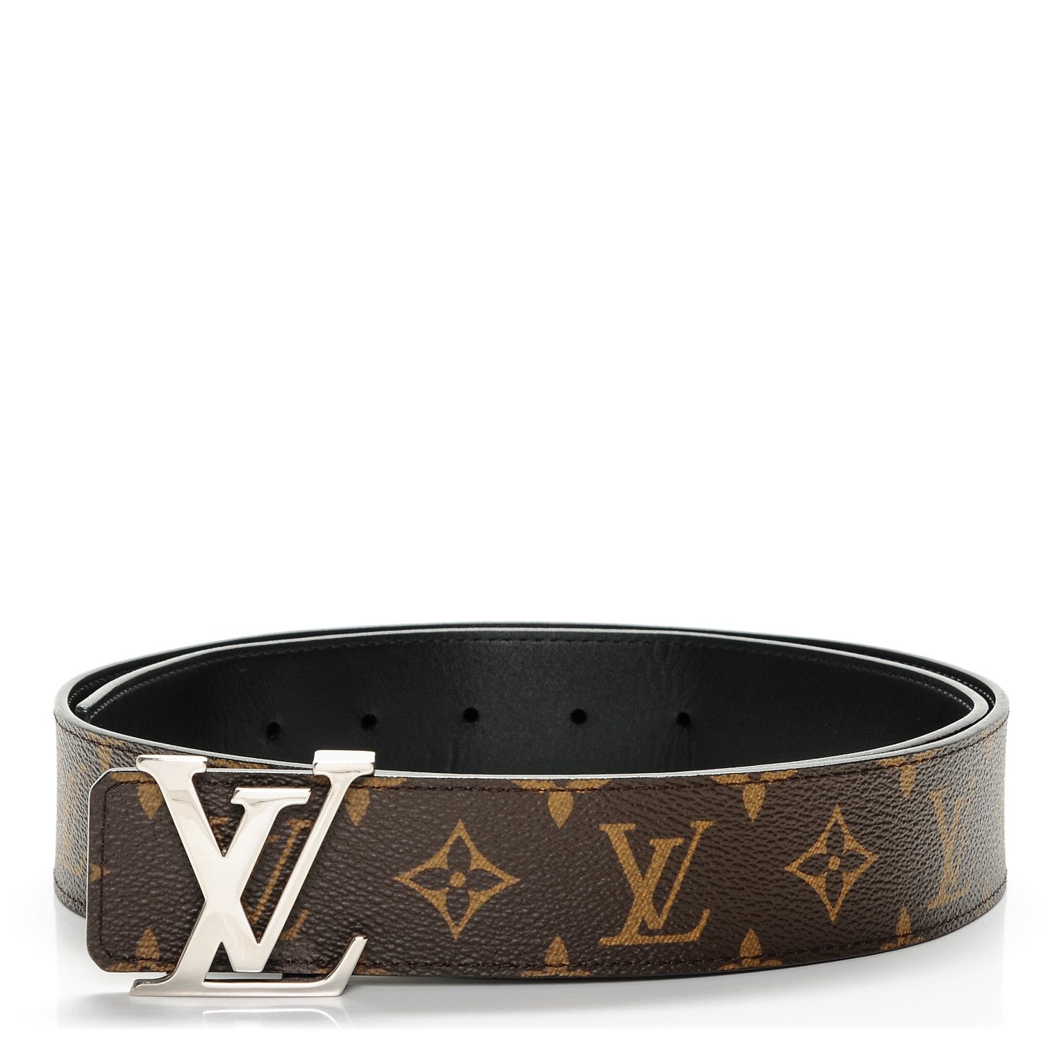 Louis Vuitton Monogram Macassar LV Initiales Reversible Belt100 40 Black 1 of 6