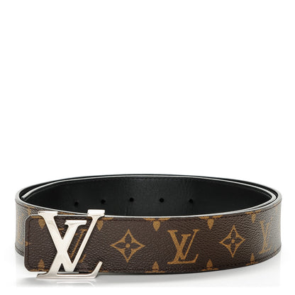 Louis Vuitton Monogram Macassar LV Initiales Reversible Belt100 40 Black 1 of 6