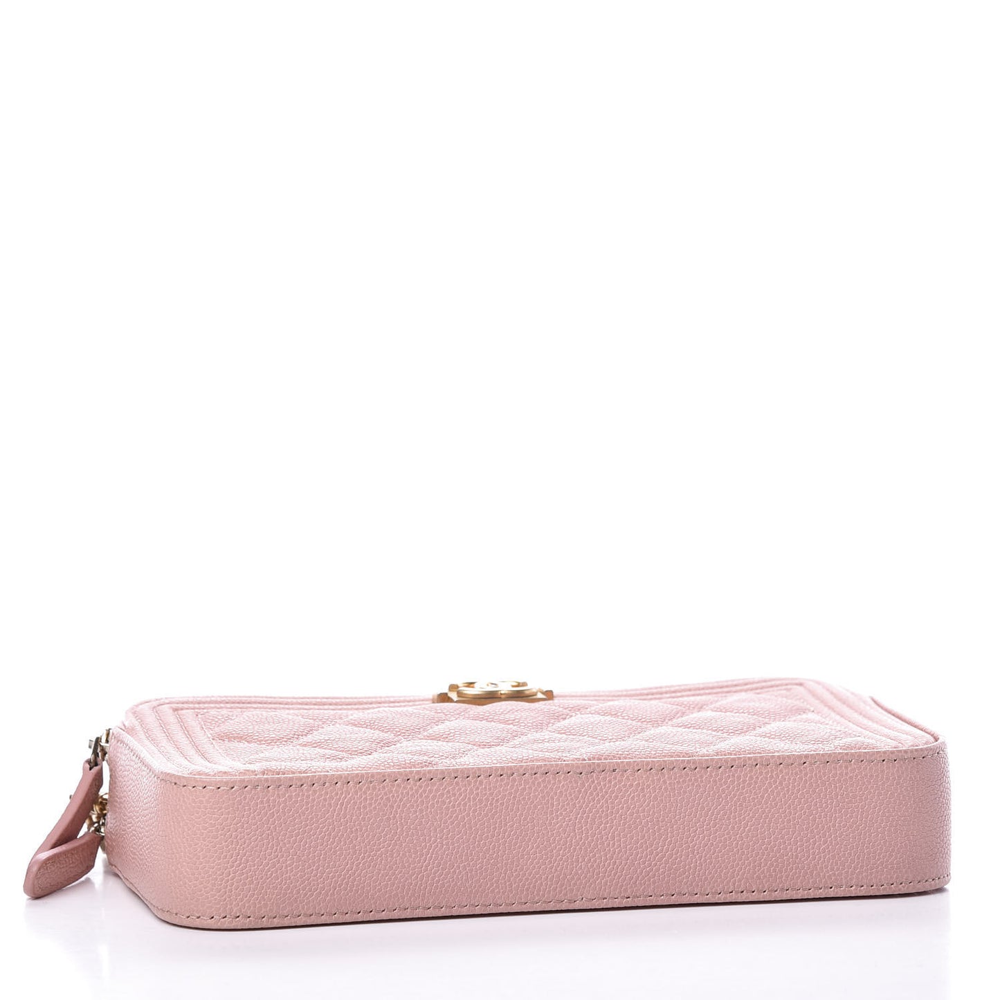 Caviar Quilted Small Boy Clutch With Chain Pink
