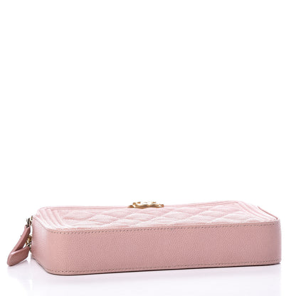 Chanel Caviar Quilted Small Boy Clutch With Chain Pink 3 of 11