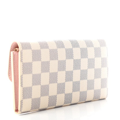 Louis Vuitton Damier Azur Emilie Wallet Rose Ballerine 3 of 7