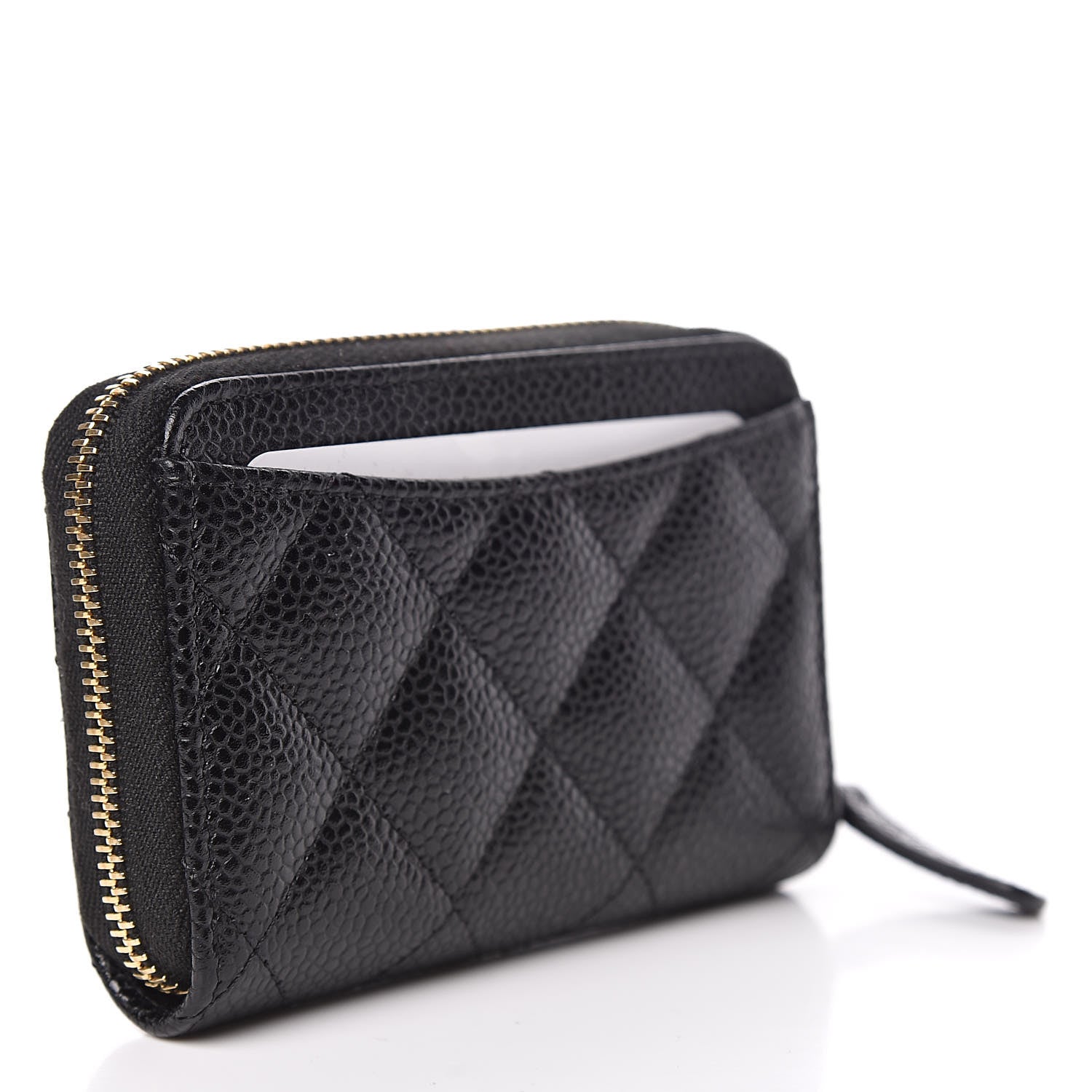 Chanel Caviar Quilted Zip Coin Purse Black 4 of 9