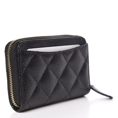 Chanel Caviar Quilted Zip Coin Purse Black 4 of 9