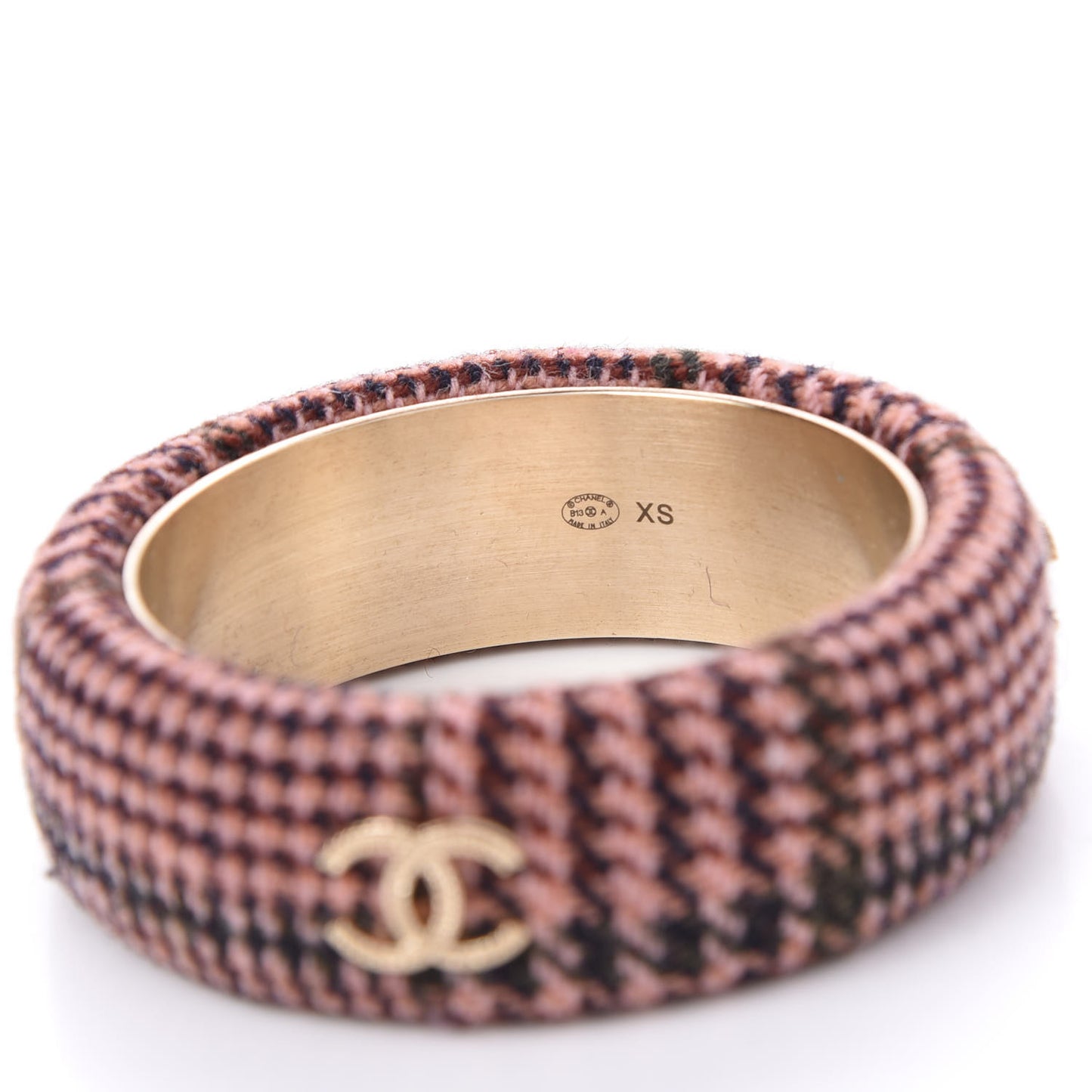 Tweed CC Wide Bangle XS Pink