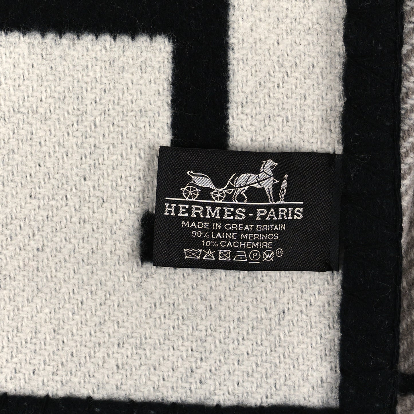 Wool Cashmere Avalon III Blanket Ecru Black