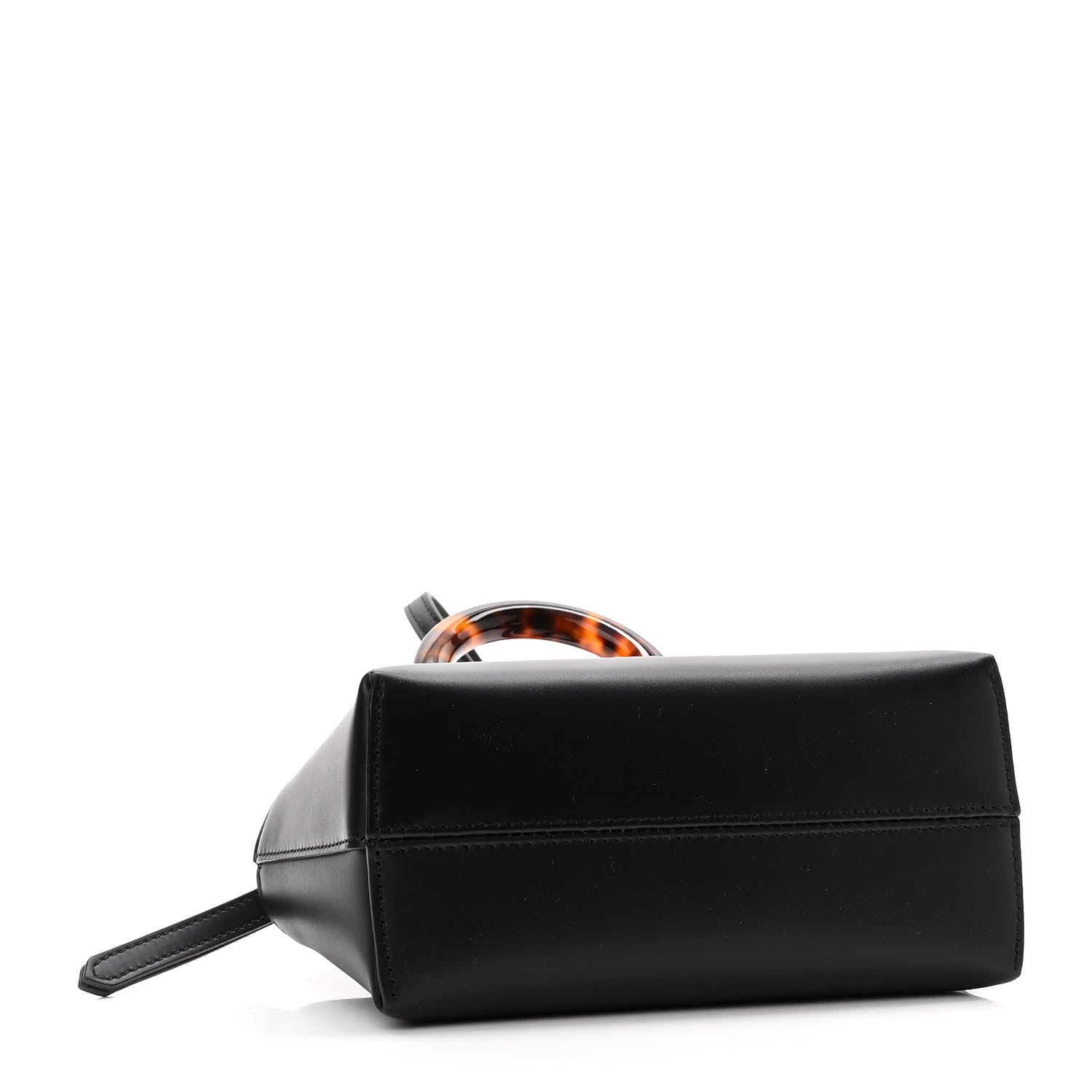Fendi Vitello King Plexiglass Logo Embossed Mini By The Way Top Handle Boston Bag Black 4 of 11
