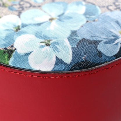 Gucci GG Supreme Monogram Blooms Mini Chain Shoulder Bag Beige Blue Navy Hibiscus Red 12 of 16