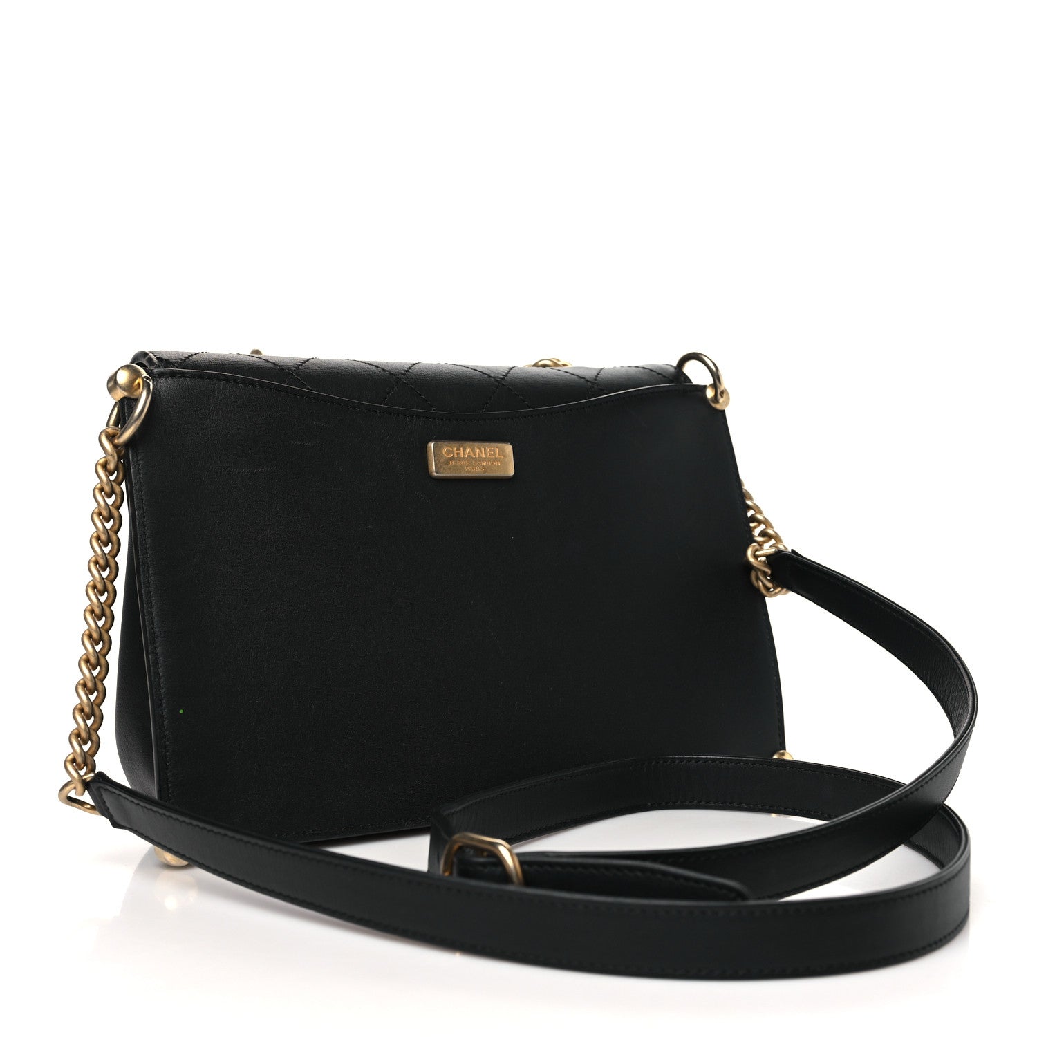 Chanel Calfskin Stitched Flap Black 3 of 10